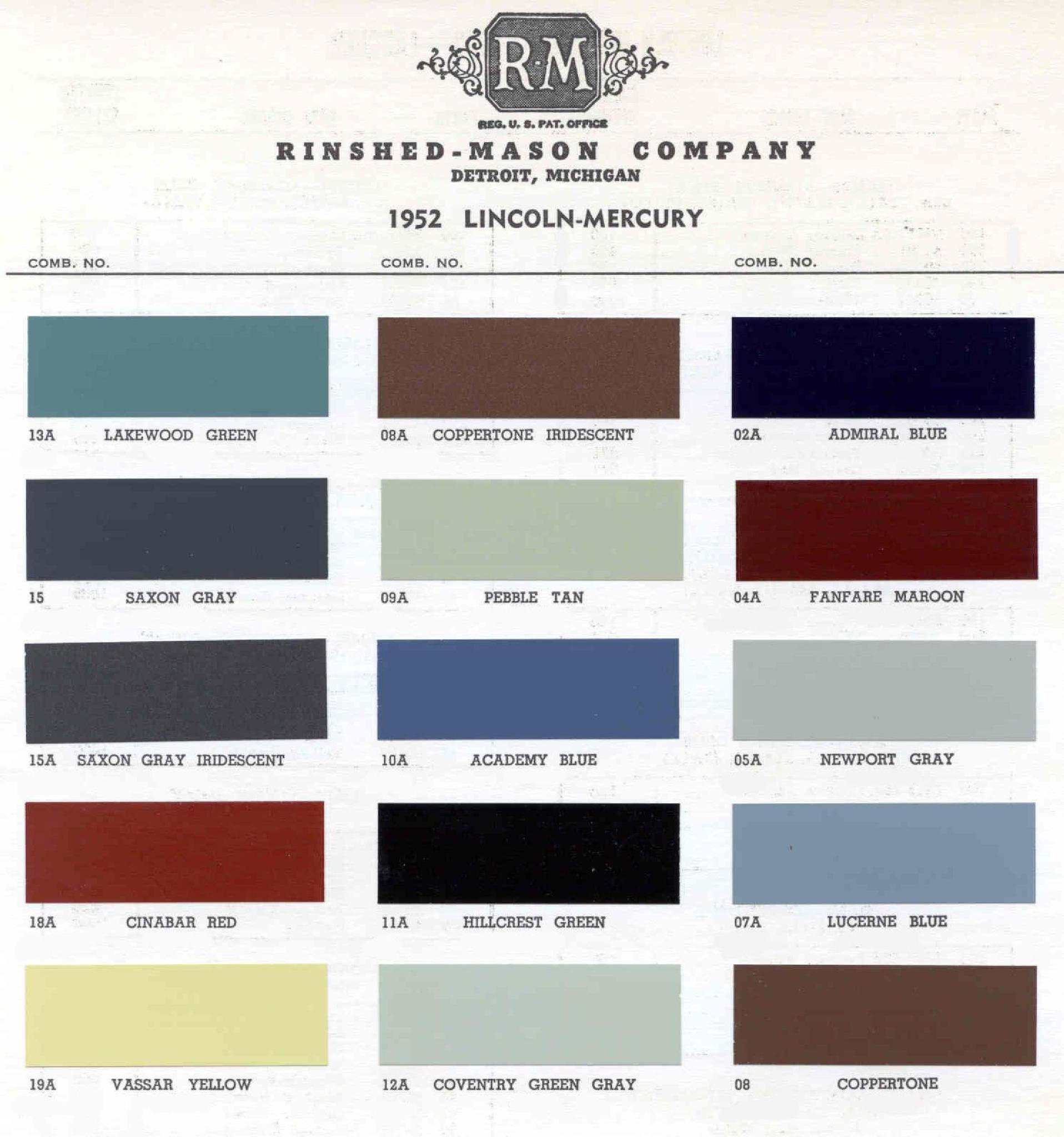 Exterior Paint Codes and its example for Lincoln Colors