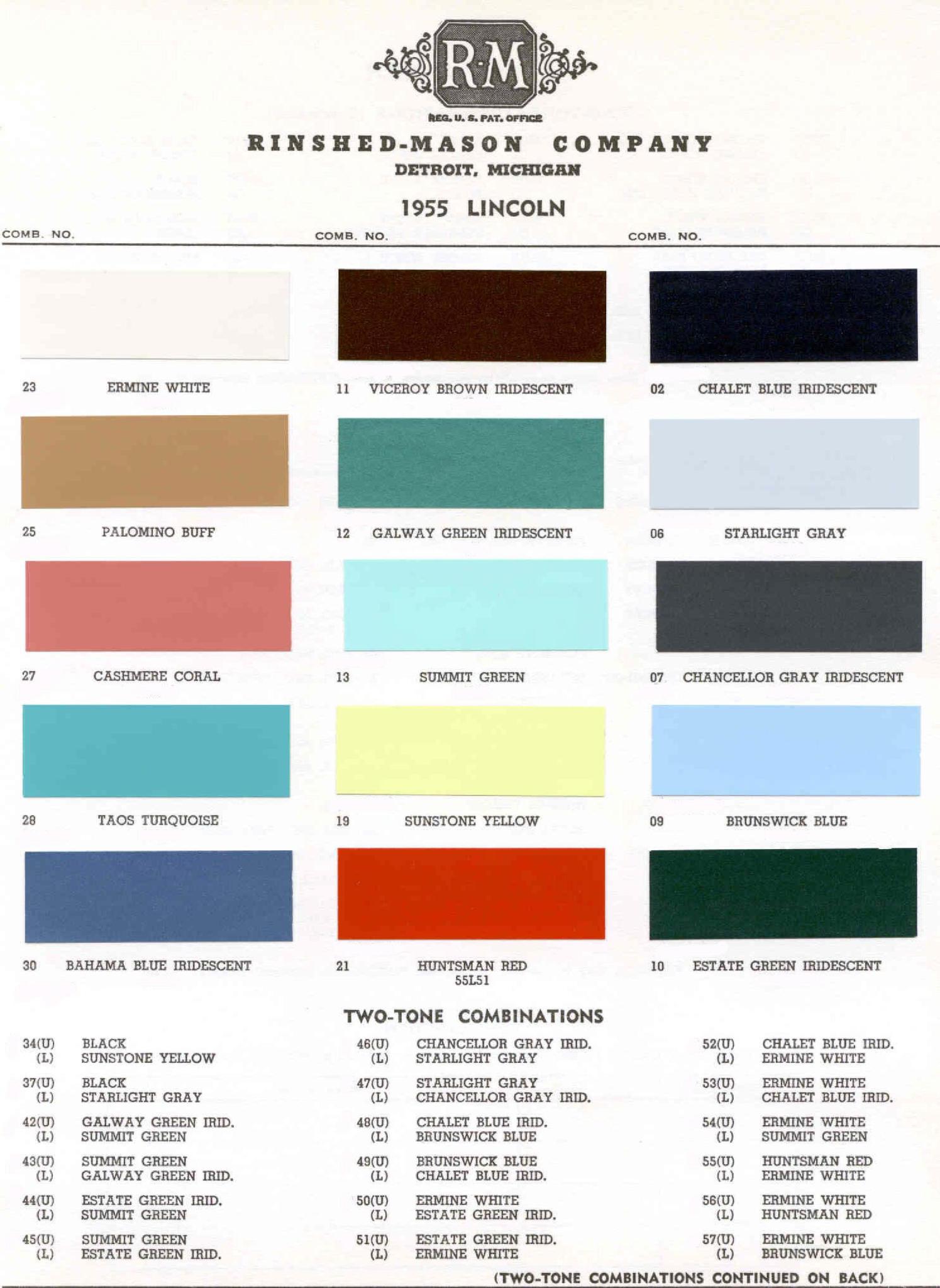 Exterior Paint Codes and its example for Lincoln Colors